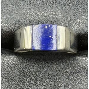 New Condition Sterling Silver Genuine Lapis Ring Size 10.75